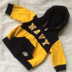 Go! Navy! 3-6 mo hoodie w/ zipper